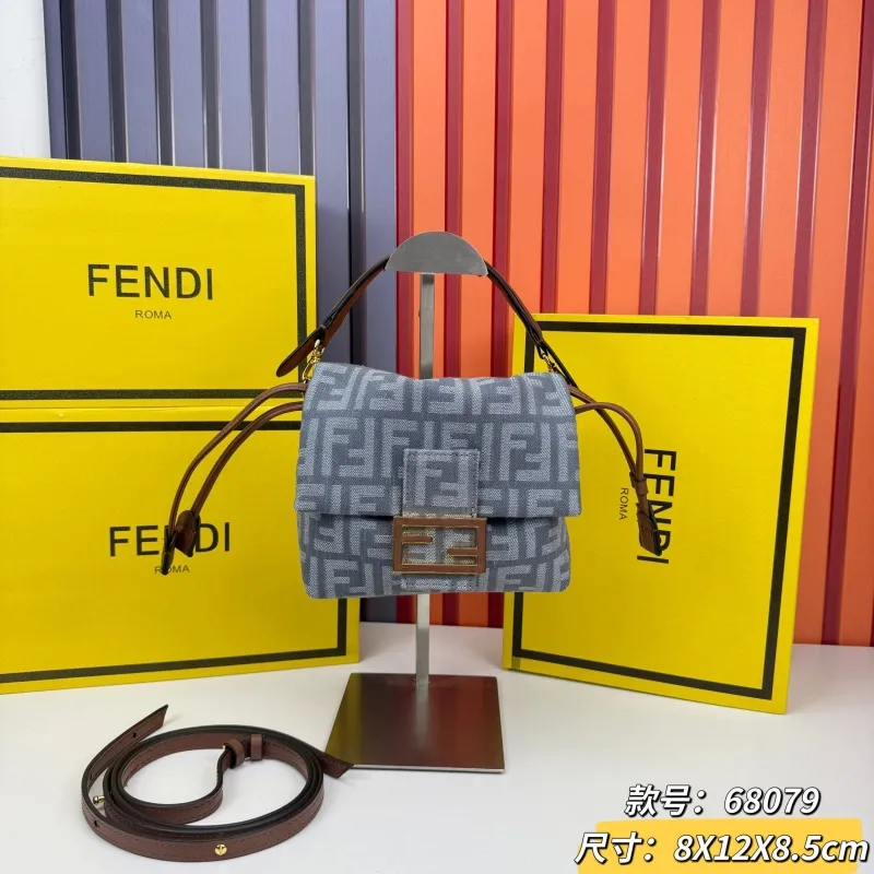Fendi Gray Top Handle Crossbody Bag 68079