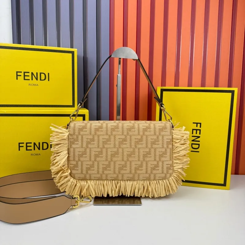 Fendi Beige Fringe Baguette Bag 0279 - Image 3
