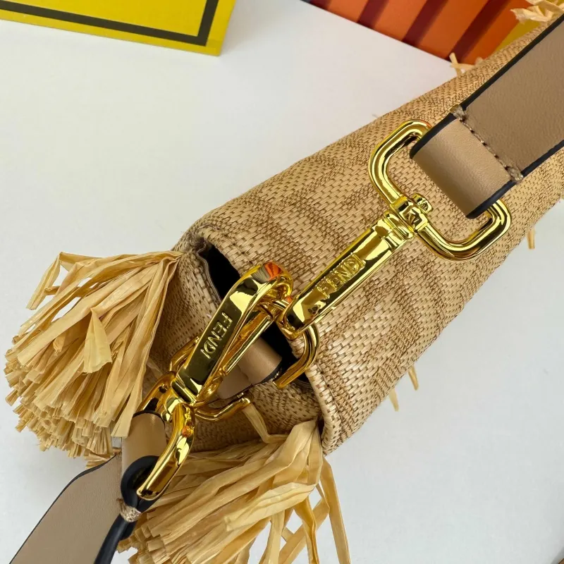 Fendi Beige Fringe Baguette Bag 0279 - Image 6