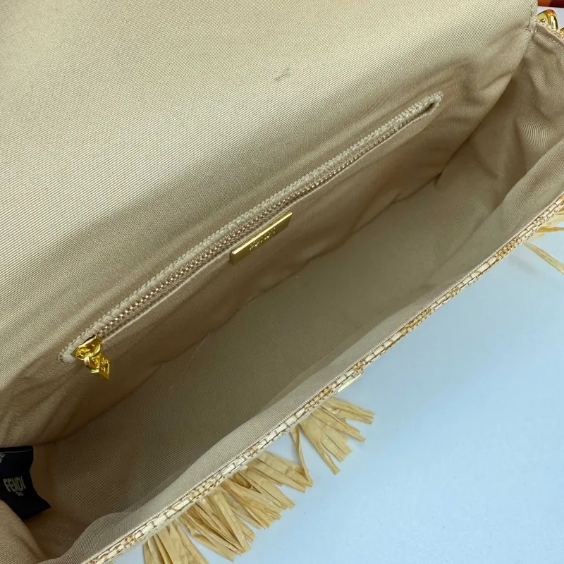Fendi Beige Fringe Baguette Bag 0279 - Image 7