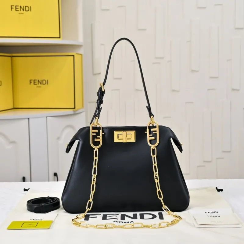 Fendi Black Leather Shoulder Bag
