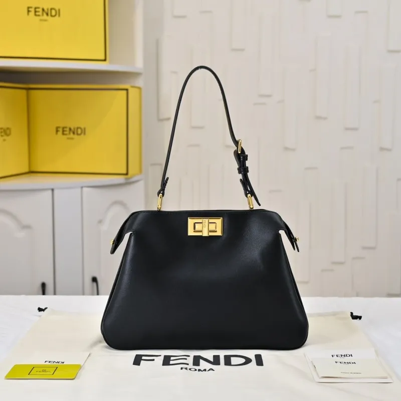 Alternative view of Fendi Black Leather Shoulder Bag