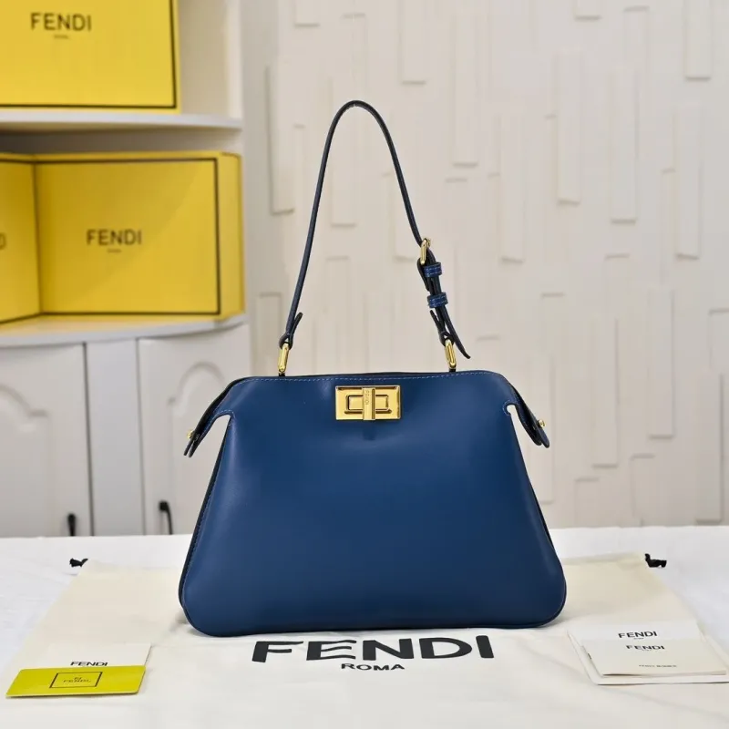 Alternative view of Fendi Blue Leather Shoulder Bag