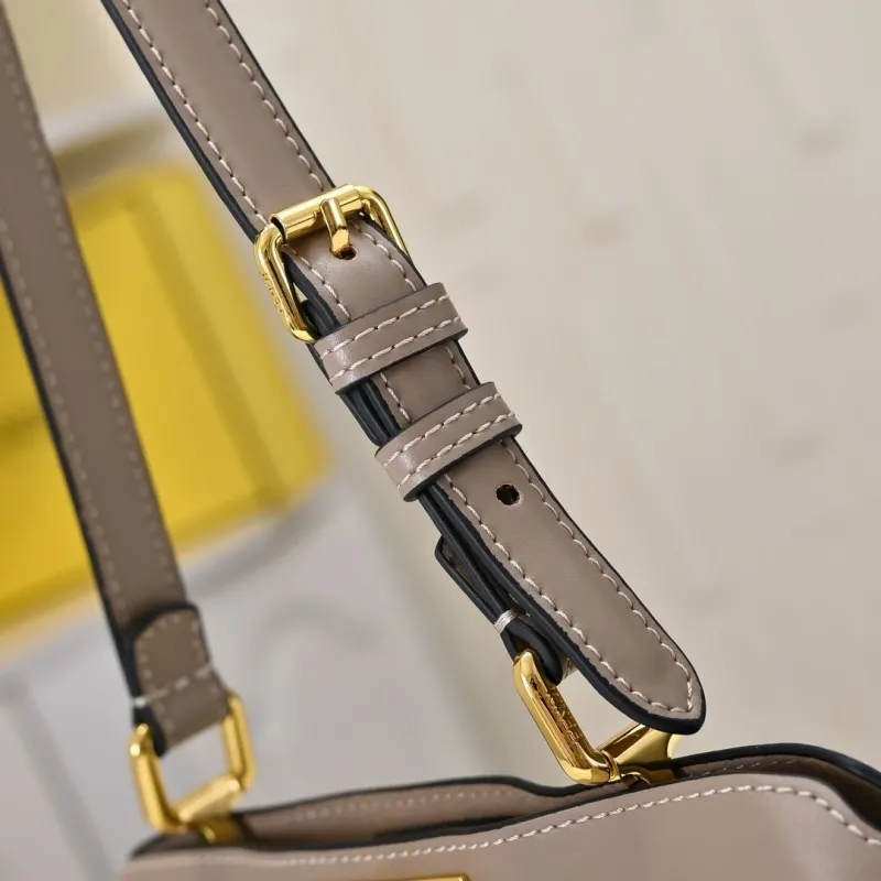 Fendi Taupe Leather Top Handle Bag - Image 5