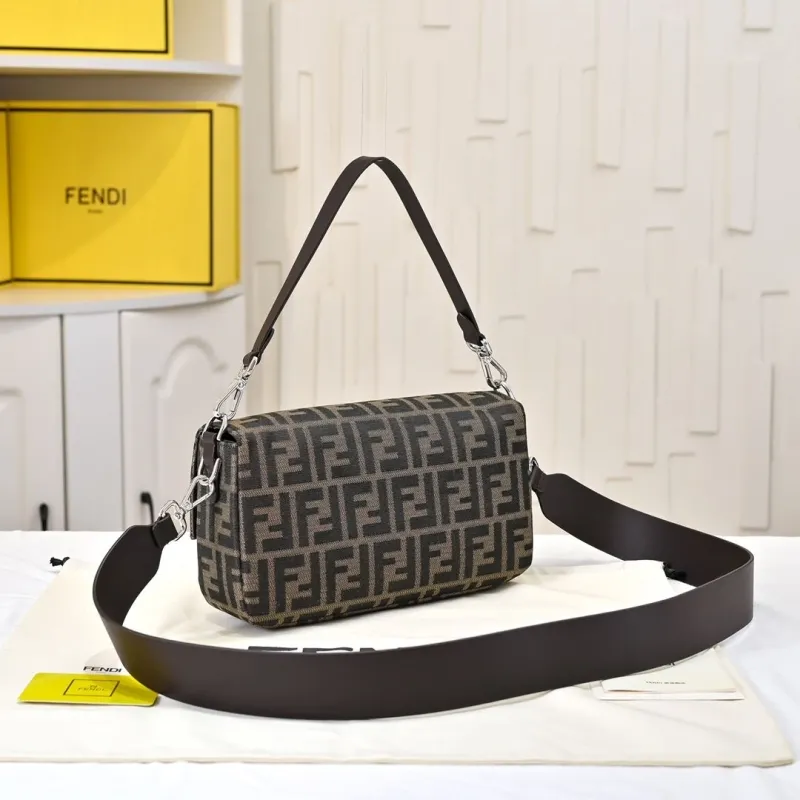 Alternative view of Fendi Brown FF Monogram Baguette Shoulder Bag 182