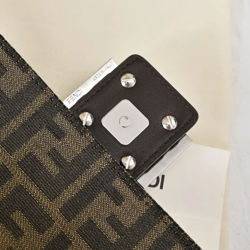Fendi Brown FF Monogram Baguette Shoulder Bag 182 - Image 6