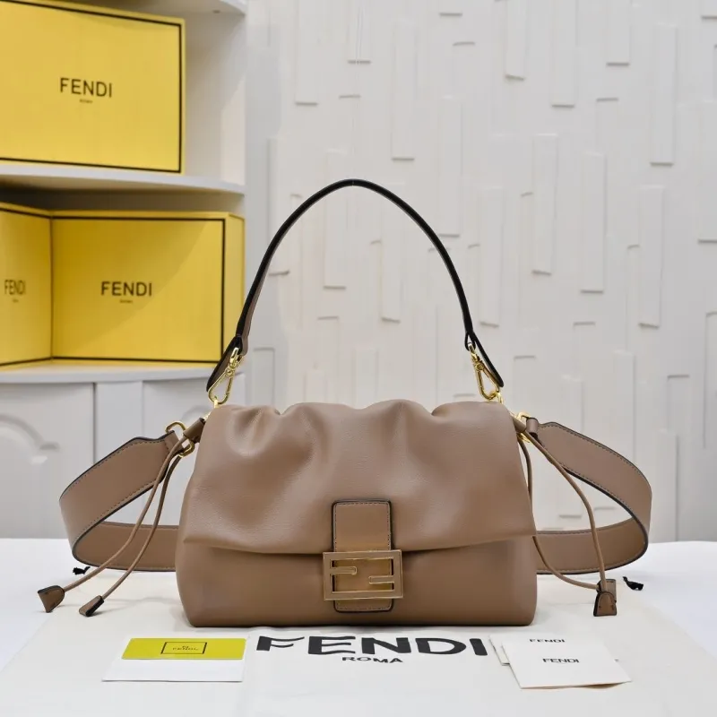 Fendi Beige Leather Top Handle Bag