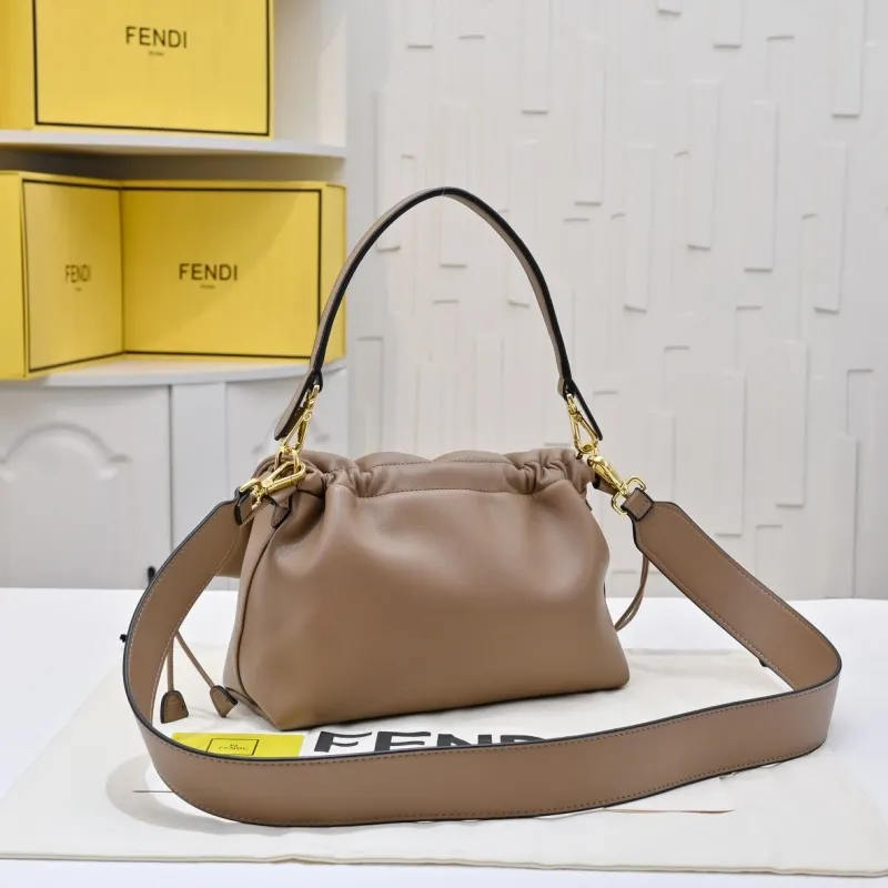 Fendi Beige Leather Top Handle Bag - Image 3