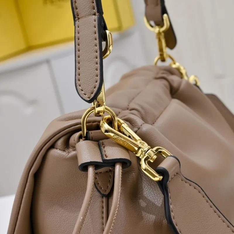 Fendi Beige Leather Top Handle Bag - Image 4