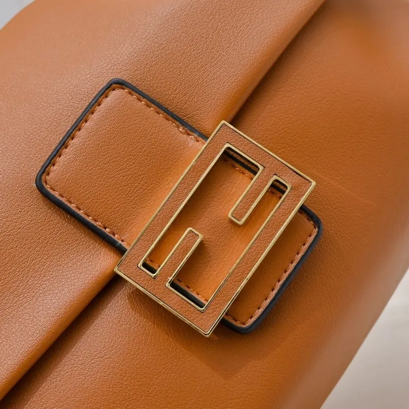 Fendi Brown Leather Top Handle Shoulder Bag - Image 5