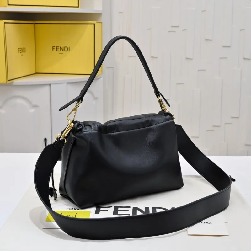 Alternative view of Fendi Black Leather Top Handle Shoulder Bag
