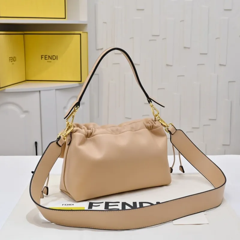 Alternative view of Fendi Beige Leather Top Handle Crossbody Bag