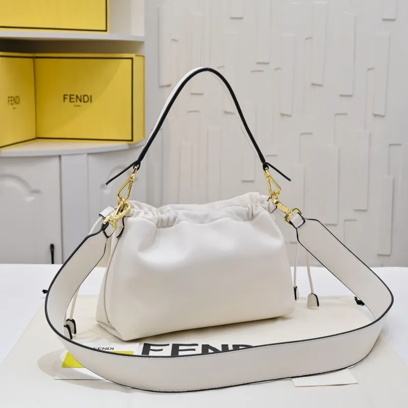 Alternative view of Fendi White Leather Top Handle Bag 193
