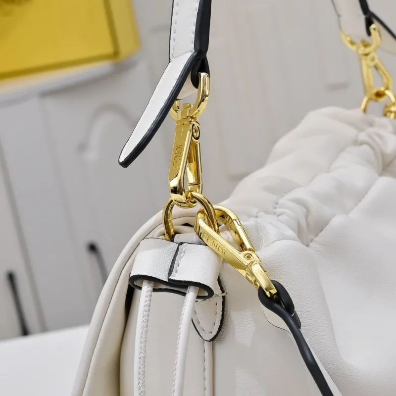 Fendi White Leather Top Handle Bag 193 - Image 5