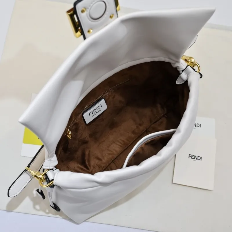 Fendi White Leather Top Handle Bag 193 - Image 9