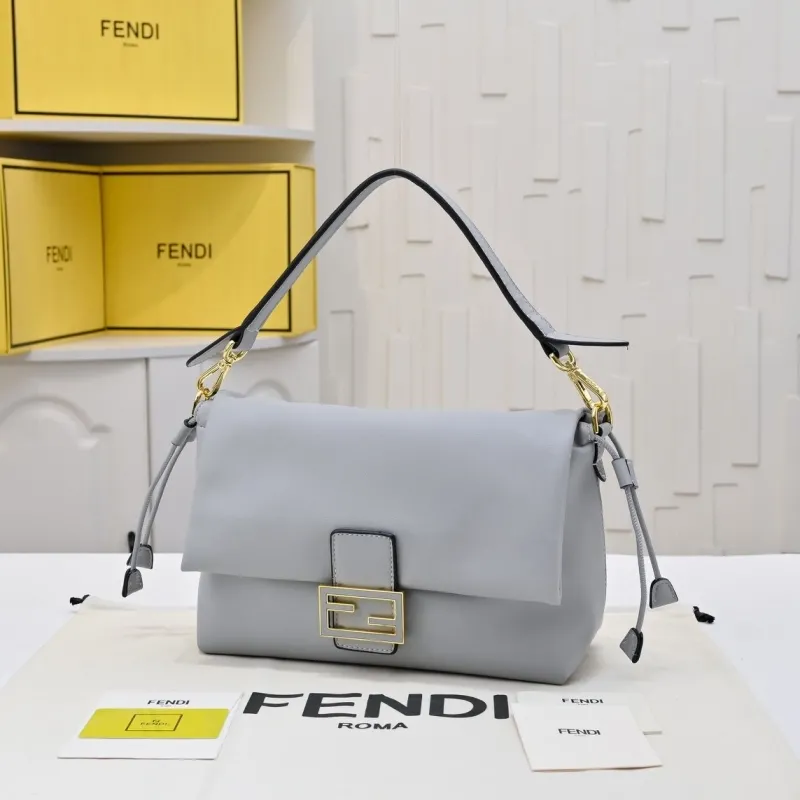 Alternative view of Fendi Light Gray Top Handle Bag 194