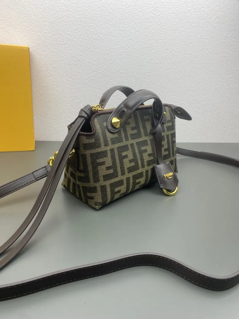 Alternative view of Fendi Brown FF Pattern Mini Crossbody Top Handle Bag 8876-1