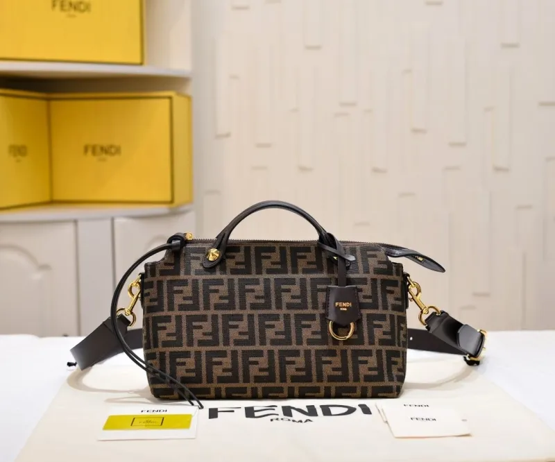 Fendi Brown FF Top Handle Crossbody Bag