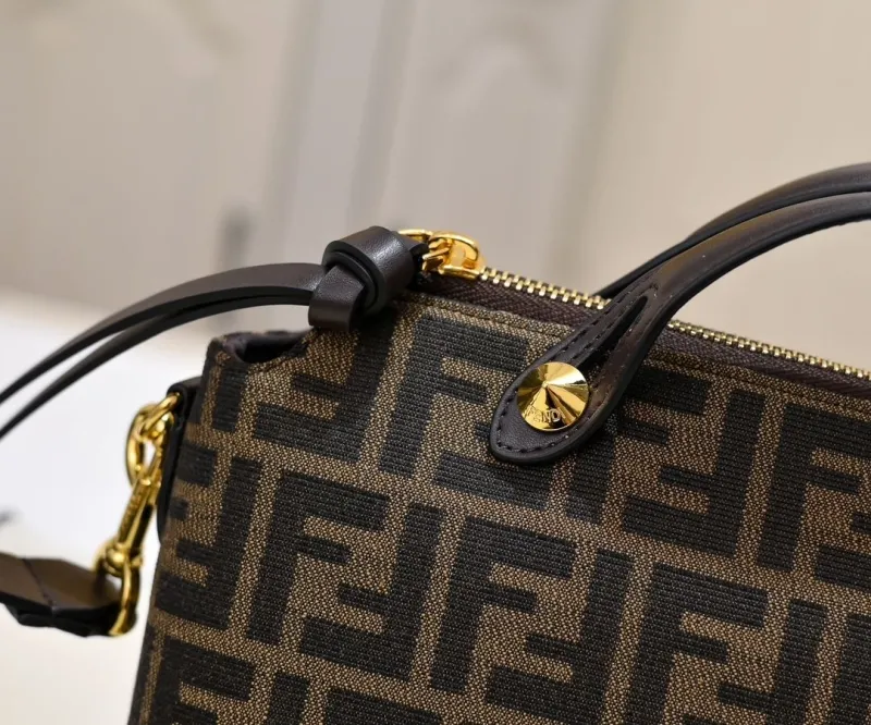 Fendi Brown FF Top Handle Crossbody Bag - Image 3
