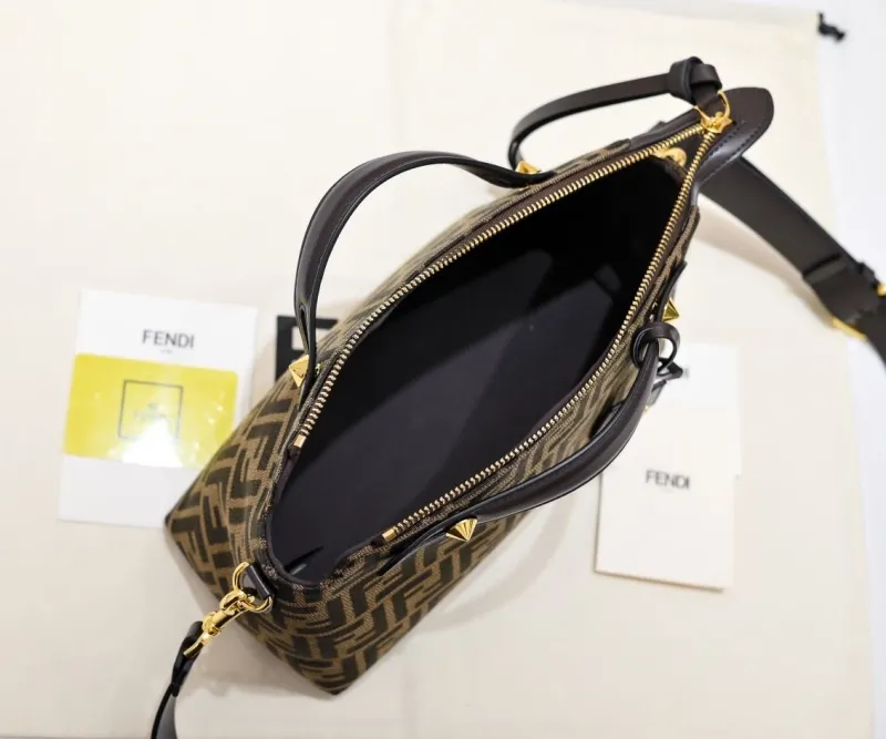 Fendi Brown FF Top Handle Crossbody Bag - Image 9