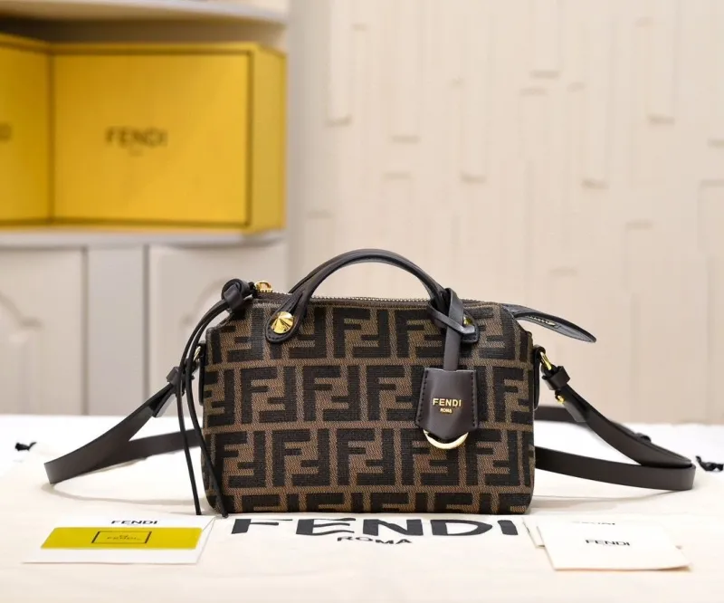 Fendi Brown FF Monogram Top Handle Crossbody Bag