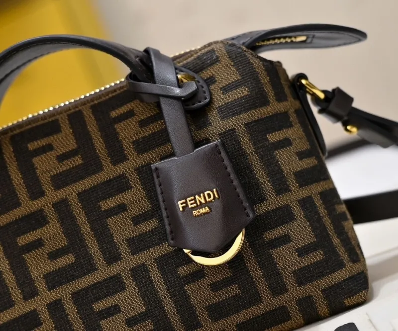 Fendi Brown FF Monogram Top Handle Crossbody Bag - Image 3