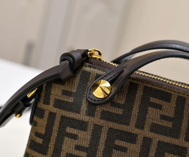 Fendi Brown FF Monogram Top Handle Crossbody Bag - Image 4