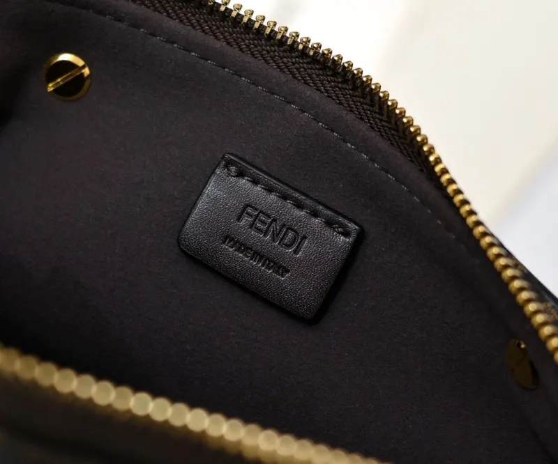 Fendi Brown FF Monogram Top Handle Crossbody Bag - Image 6