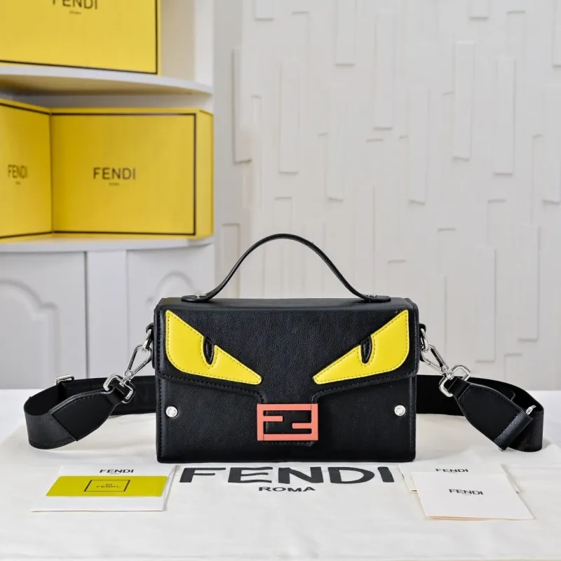 Fendi Black Monster Top Handle Crossbody Bag