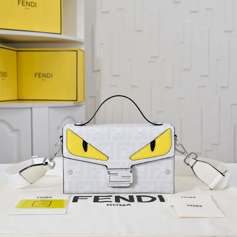 Fendi White Monster Top Handle Bag 204