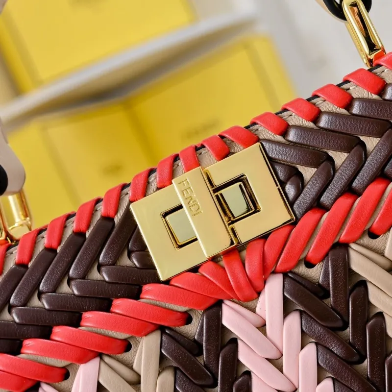 Fendi Woven Top Handle Bag 221 Multicolor - Image 4