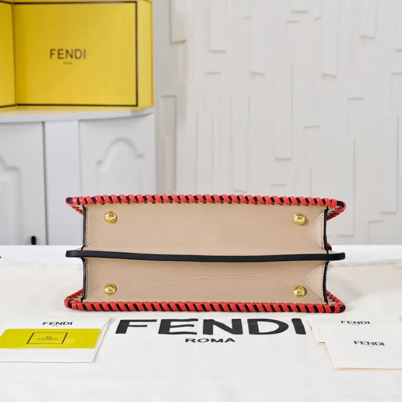 Fendi Woven Top Handle Bag 221 Multicolor - Image 6