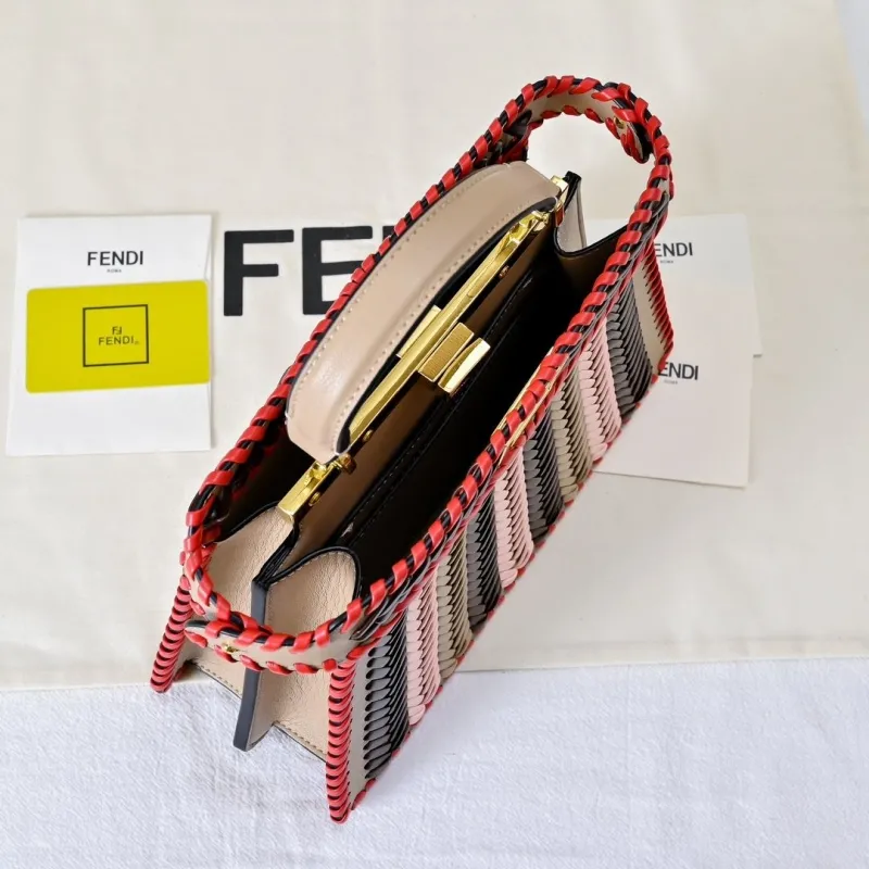 Fendi Woven Top Handle Bag 221 Multicolor - Image 9