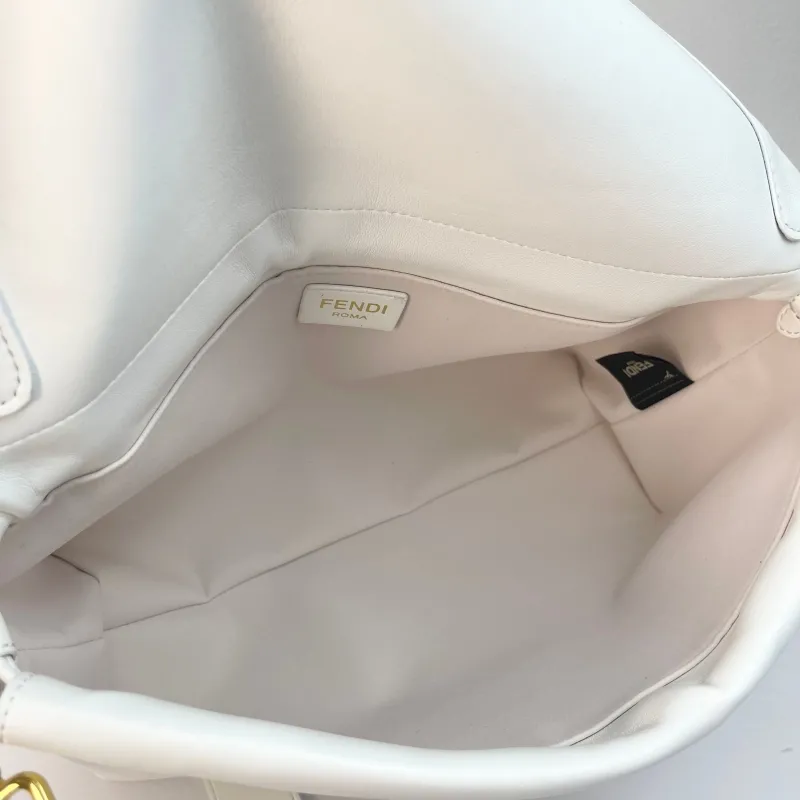 Fendi White Leather Top Handle Crossbody Bag - Image 7