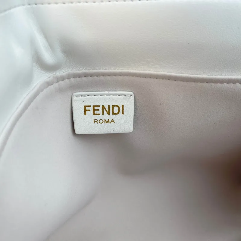 Fendi White Leather Top Handle Crossbody Bag - Image 8
