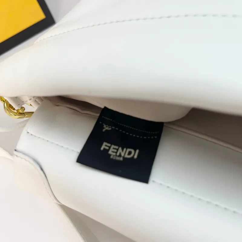 Fendi White Leather Top Handle Crossbody Bag - Image 9