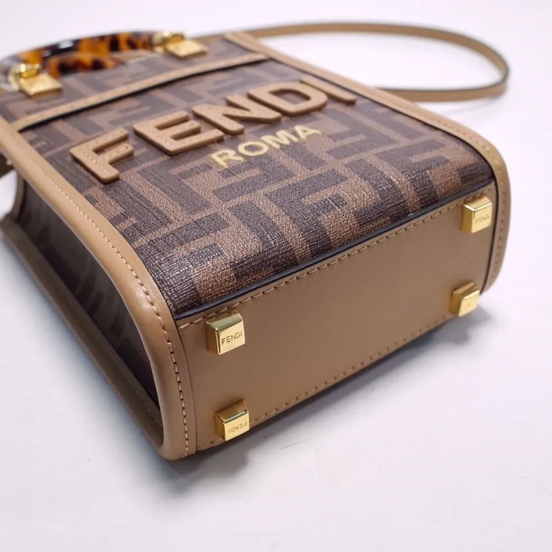 Fendi Roma Brown Mini Crossbody Tote Bag - Image 6