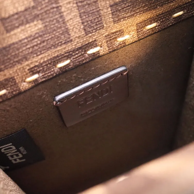 Fendi Roma Brown Mini Crossbody Tote Bag - Image 9