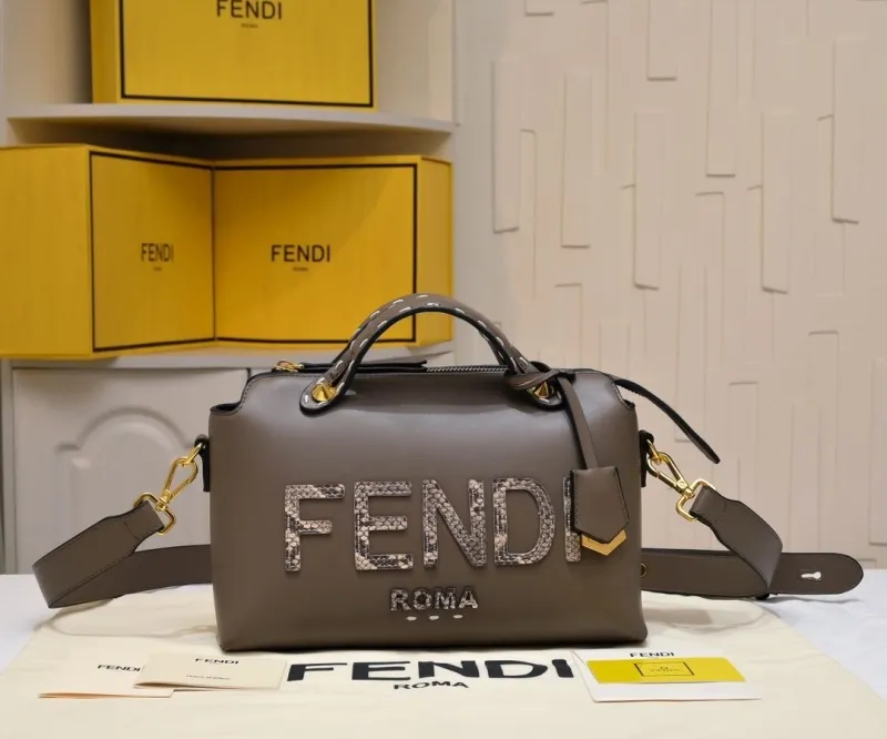 Fendi Taupe Top Handle Crossbody Bag 467