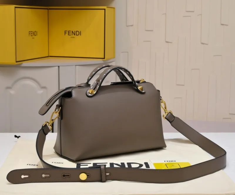 Fendi Taupe Top Handle Crossbody Bag 467 - Image 3