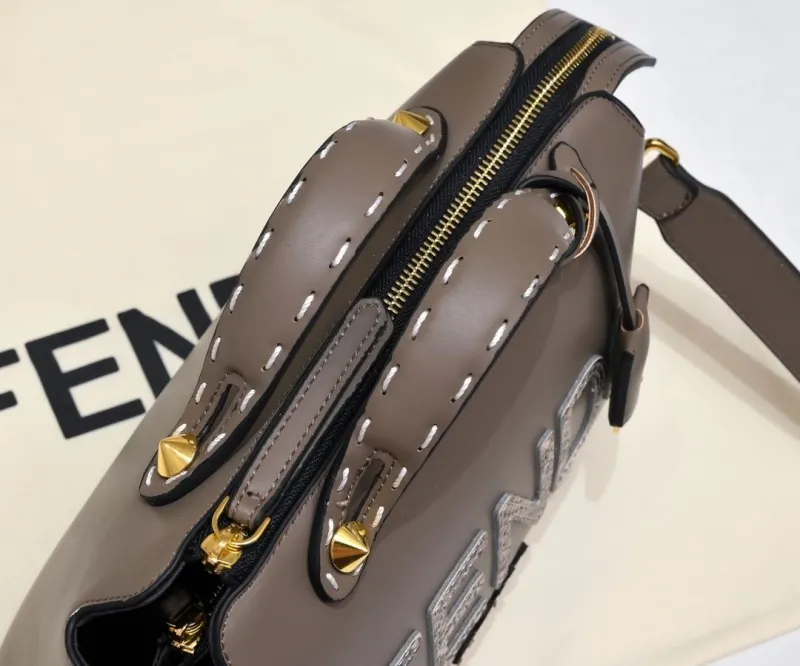 Fendi Taupe Top Handle Crossbody Bag 467 - Image 4