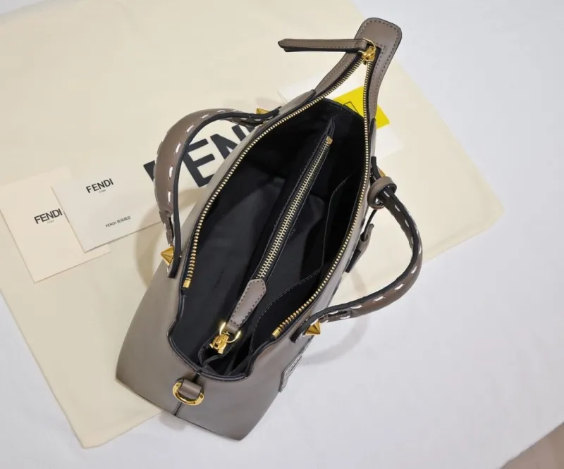 Fendi Taupe Top Handle Crossbody Bag 467 - Image 9