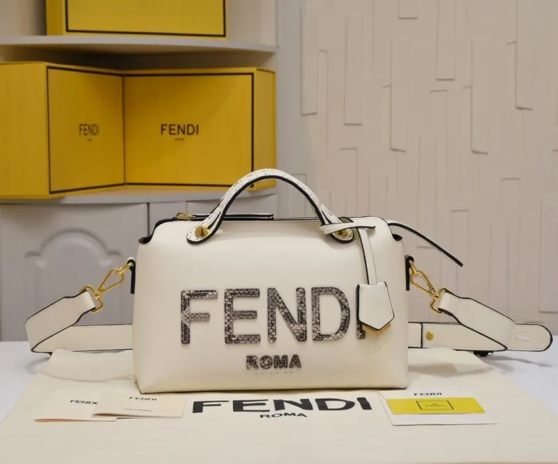 Fendi Roma White Top Handle Crossbody Bag