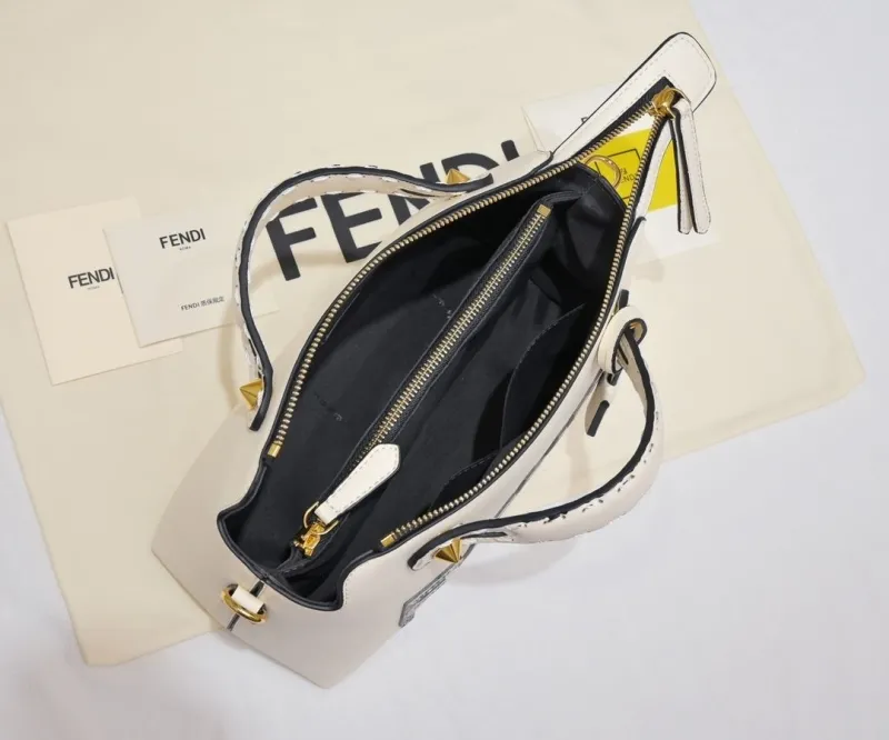 Fendi Roma White Top Handle Crossbody Bag - Image 9