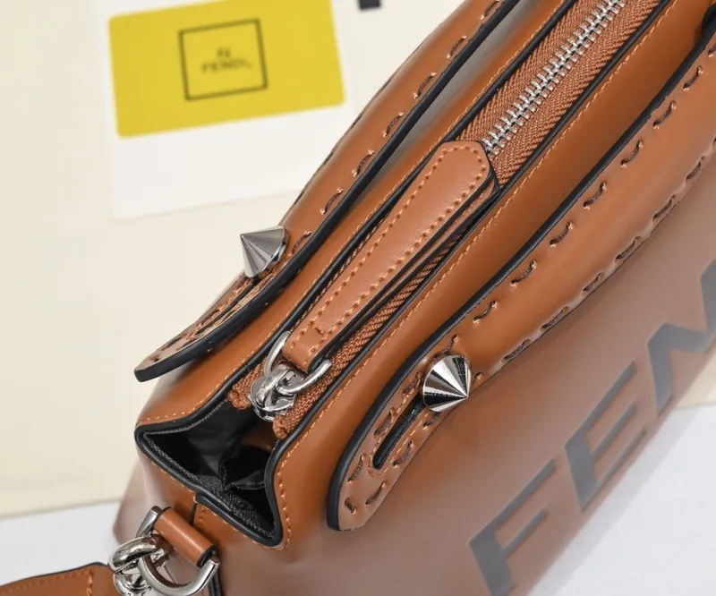 Fendi Roma Brown Top Handle Crossbody Bag 471 - Image 6