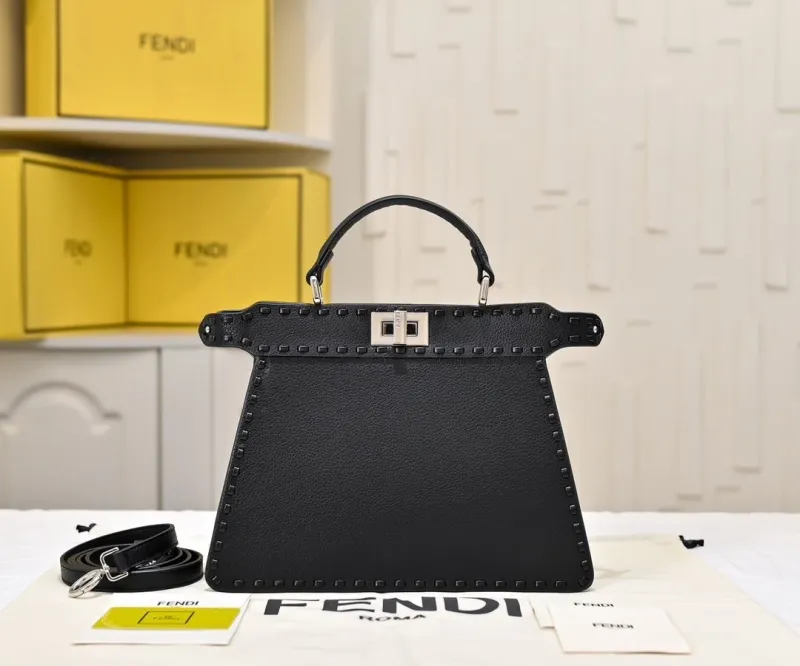 Fendi Black Top Handle Crossbody Bag 474