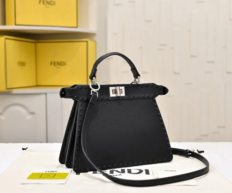 Alternative view of Fendi Black Top Handle Crossbody Bag 474
