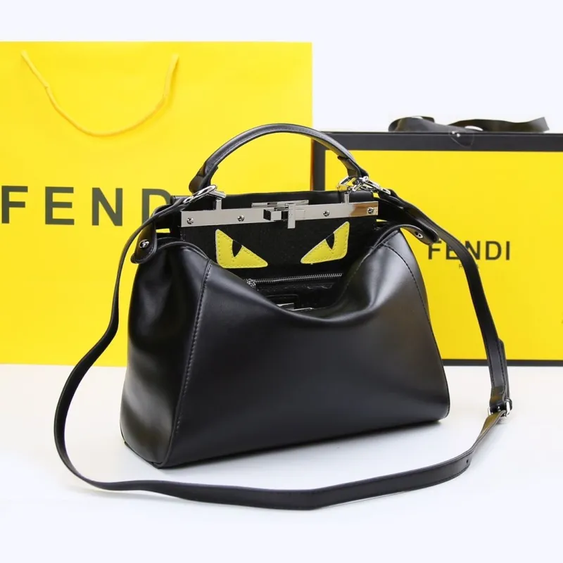 Alternative view of Fendi Black Leather Top Handle Crossbody Bag