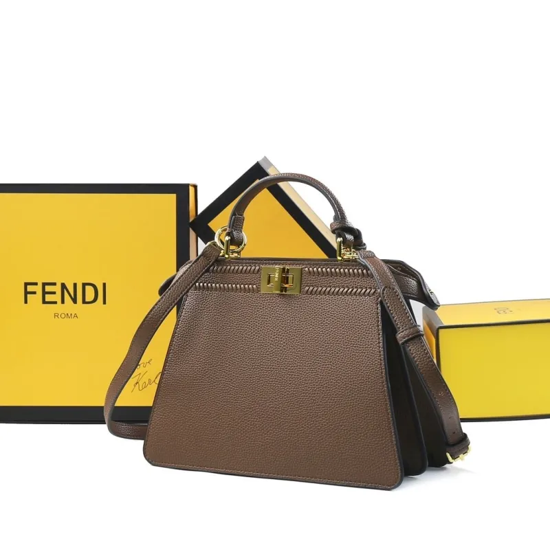 Fendi Brown Top Handle Crossbody Bag 479 - Image 3