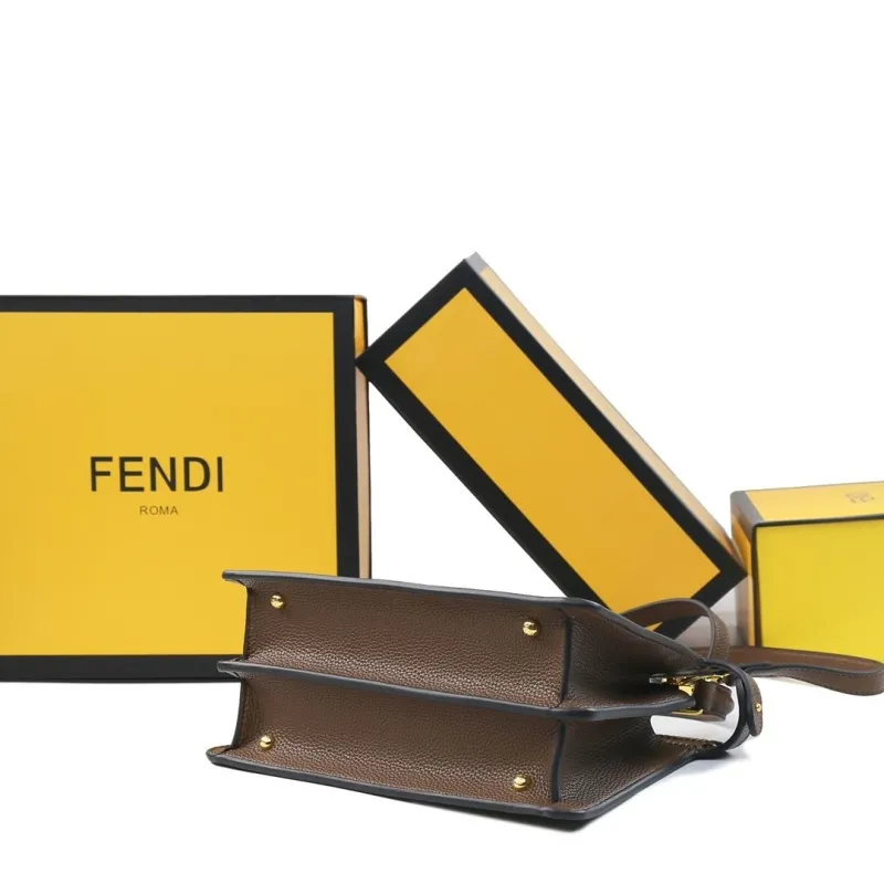 Fendi Brown Top Handle Crossbody Bag 479 - Image 4